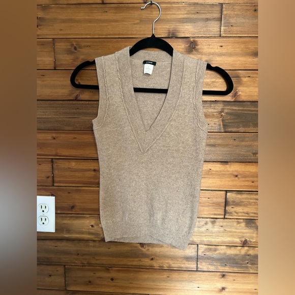 JCREW womans wool and cashmere cream vest size Small - Picture 2 of 7